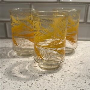 VINTAGE LIBBEY GOLDEN HARVEST WHEAT Set of 3 Juice Glasses